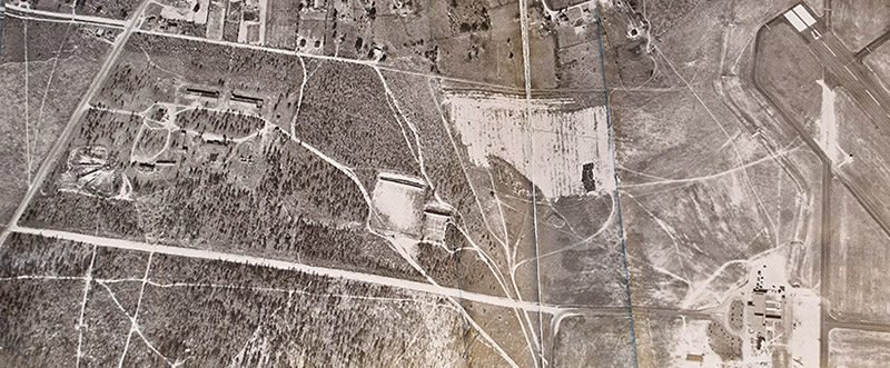 aerial view of range property near the pensacola airport taken in the 1940s