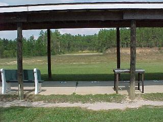 100 and 200 yard rifle range view from behind firing line