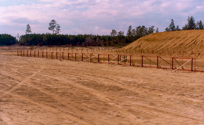 the 25 yard pistol targets are in place