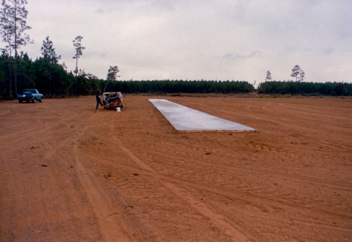 the original concrete firing line is poured