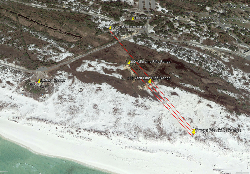 Ft Pickens rifle range satellite map