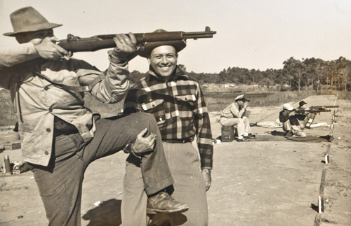 Arenson and Kahn at the beach rifle range