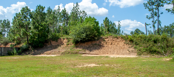 plinking range overview of the backstops