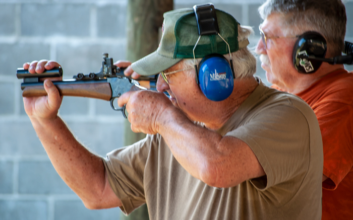 male shooter shooting silhouette with a pistol