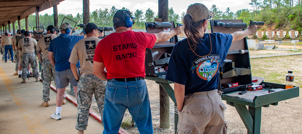 fiesta match firing line during competition female in foreground